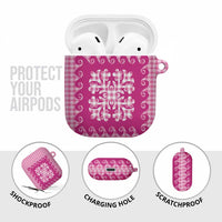 Pink Ulu Palaka Quilt Pattern AirPods Case Hawaii Culture Breadfruit LT9 - Polynesian Pride