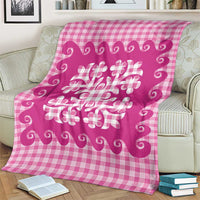 Pink Ulu Palaka Quilt Pattern Blanket Hawaii Culture Breadfruit - Polynesian Pride