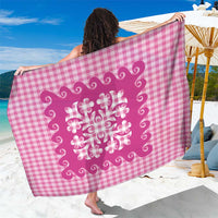 Pink Ulu Palaka Quilt Pattern Sarong Hawaii Culture Breadfruit - Polynesian Pride