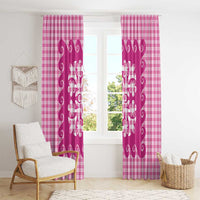 Pink Ulu Palaka Quilt Pattern Window Curtain Hawaii Culture Breadfruit LT9 - Polynesian Pride