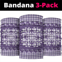 Purple Ulu Palaka Quilt Pattern Neck Gaiter Hawaii Culture Breadfruit - Polynesian Pride