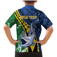 Personalised Crocodile and Shark Solomon Islands Family Matching Mermaid Dress and Hawaiian Shirt Polynesian Tribal Tattoo