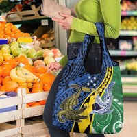 Personalised Crocodile and Shark Solomon Islands Grocery Bag Polynesian Tribal Tattoo