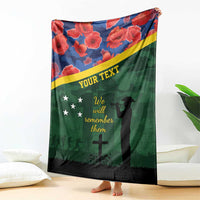 Personalised Solomon Islands Remembrance Day Blanket We Will Remember Them with Camouflage Style