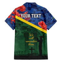 Personalised Solomon Islands Remembrance Day Hawaiian Shirt We Will Remember Them with Camouflage Style LT9 - Polynesian Pride