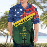 Personalised Solomon Islands Remembrance Day Hawaiian Shirt We Will Remember Them with Camouflage Style LT9 - Polynesian Pride
