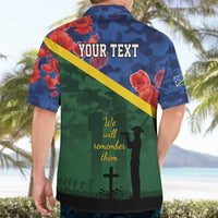 Personalised Solomon Islands Remembrance Day Hawaiian Shirt We Will Remember Them with Camouflage Style LT9 - Polynesian Pride