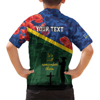 Personalised Solomon Islands Remembrance Day Hawaiian Shirt We Will Remember Them with Camouflage Style LT9 - Polynesian Pride