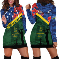 Personalised Solomon Islands Remembrance Day Hoodie Dress We Will Remember Them with Camouflage Style