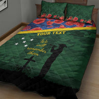 Personalised Solomon Islands Remembrance Day Quilt Bed Set We Will Remember Them with Camouflage Style