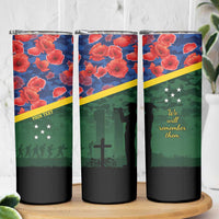Personalised Solomon Islands Remembrance Day Skinny Tumbler We Will Remember Them with Camouflage Style