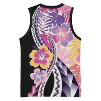 Aloha Vintage Hibiscus Lei Seamless Pattern Basketball Jersey LT9 - Polynesian Pride