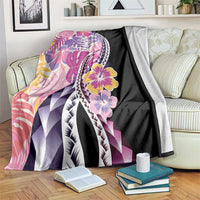 Aloha Vintage Hibiscus Lei Seamless Pattern Blanket - Polynesian Pride