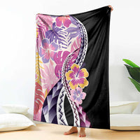 Aloha Vintage Hibiscus Lei Seamless Pattern Blanket - Polynesian Pride