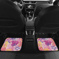 Aloha Vintage Hibiscus Lei Seamless Pattern Car Mats LT9 Set 2pcs - Back Pink - Polynesian Pride