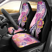 Aloha Vintage Hibiscus Lei Seamless Pattern Car Seat Cover - Polynesian Pride