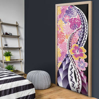 Aloha Vintage Hibiscus Lei Seamless Pattern Door Cover - Polynesian Pride
