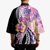 Aloha Vintage Hibiscus Lei Seamless Pattern Kimono - Polynesian Pride