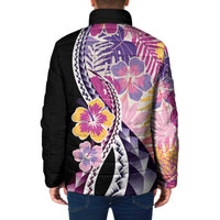 Aloha Vintage Hibiscus Lei Seamless Pattern Padded Jacket LT9 - Polynesian Pride