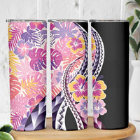 Aloha Vintage Hibiscus Lei Seamless Pattern Skinny Tumbler LT9 - Polynesian Pride