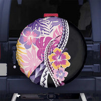 Aloha Vintage Hibiscus Lei Seamless Pattern Spare Tire Cover - Polynesian Pride