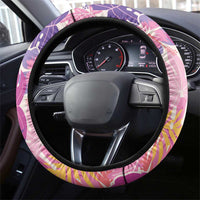 Aloha Vintage Hibiscus Lei Seamless Pattern Steering Wheel Cover LT9 - Polynesian Pride