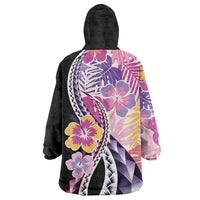 Aloha Vintage Hibiscus Lei Seamless Pattern Wearable Blanket Hoodie LT9 - Polynesian Pride