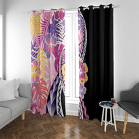 Aloha Vintage Hibiscus Lei Seamless Pattern Window Curtain - Polynesian Pride