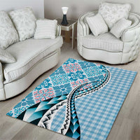 Aloha Vintage Palaka Floral Hawaiian Quilt Area Rug Uliuli Motif - Polynesian Pride