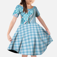 Aloha Vintage Palaka Floral Hawaiian Quilt Family Matching Mermaid Dress and Hawaiian Shirt Uliuli Motif - Polynesian Pride