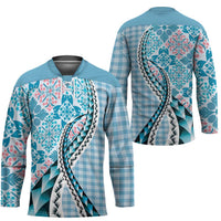 Aloha Vintage Palaka Floral Hawaiian Quilt Hockey Jersey Uliuli Motif LT9 - Polynesian Pride