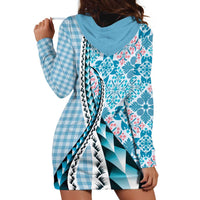 Aloha Vintage Palaka Floral Hawaiian Quilt Hoodie Dress Uliuli Motif - Polynesian Pride