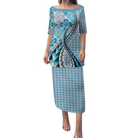 Aloha Vintage Palaka Floral Hawaiian Quilt Puletasi Uliuli Motif - Polynesian Pride