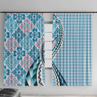 Aloha Vintage Palaka Floral Hawaiian Quilt Window Curtain Uliuli Motif - Polynesian Pride