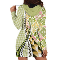 Aloha Vintage Palaka Floral Hawaiian Quilt Hoodie Dress Omaomao Motif - Polynesian Pride