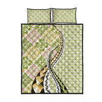 Aloha Vintage Palaka Floral Hawaiian Quilt Quilt Bed Set Omaomao Motif - Polynesian Pride