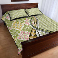Aloha Vintage Palaka Floral Hawaiian Quilt Quilt Bed Set Omaomao Motif - Polynesian Pride
