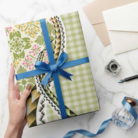 Aloha Vintage Palaka Floral Hawaiian Quilt Wrapping Paper Omaomao Motif - Polynesian Pride