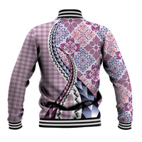 Aloha Vintage Palaka Floral Hawaiian Quilt Baseball Jacket Akala Motif - Polynesian Pride