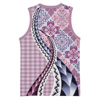 Aloha Vintage Palaka Floral Hawaiian Quilt Basketball Jersey Akala Motif - Polynesian Pride