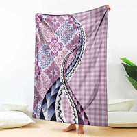 Aloha Vintage Palaka Floral Hawaiian Quilt Blanket Akala Motif LT9 - Polynesian Pride