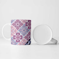 Aloha Vintage Palaka Floral Hawaiian Quilt Ceramic Mug Akala Motif LT9 - Polynesian Pride