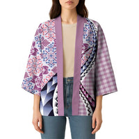 Aloha Vintage Palaka Floral Hawaiian Quilt Kimono Akala Motif - Polynesian Pride