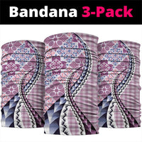 Aloha Vintage Palaka Floral Hawaiian Quilt Neck Gaiter Akala Motif LT9 package One Size: 25*50cm Pink - Polynesian Pride