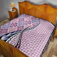 Aloha Vintage Palaka Floral Hawaiian Quilt Quilt Akala Motif - Polynesian Pride