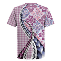 Aloha Vintage Palaka Floral Hawaiian Quilt Rugby Jersey Akala Motif LT9 - Polynesian Pride