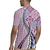 Aloha Vintage Palaka Floral Hawaiian Quilt Rugby Jersey Akala Motif LT9 - Polynesian Pride