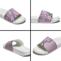 Aloha Vintage Palaka Floral Hawaiian Quilt Slide Sandals Akala Motif LT9 - Polynesian Pride