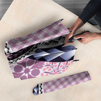 Aloha Vintage Palaka Floral Hawaiian Quilt Umbrella Akala Motif LT9 - Polynesian Pride