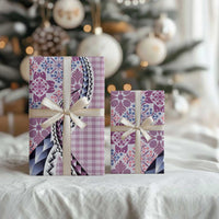 Aloha Vintage Palaka Floral Hawaiian Quilt Wrapping Paper Akala Motif - Polynesian Pride